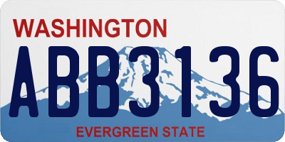 WA license plate ABB3136
