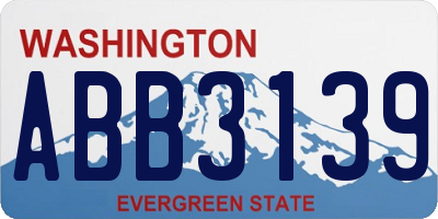WA license plate ABB3139