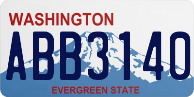 WA license plate ABB3140
