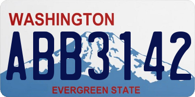 WA license plate ABB3142