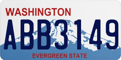 WA license plate ABB3149