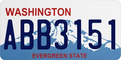 WA license plate ABB3151