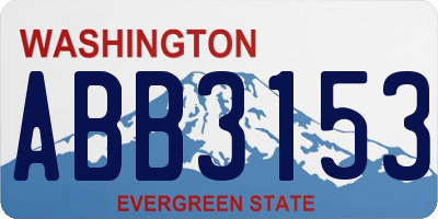WA license plate ABB3153