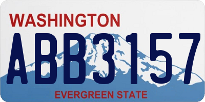WA license plate ABB3157