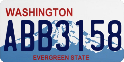 WA license plate ABB3158