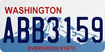 WA license plate ABB3159