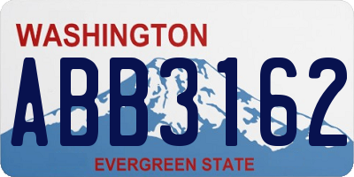 WA license plate ABB3162