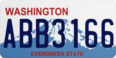 WA license plate ABB3166