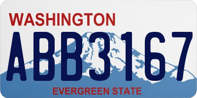 WA license plate ABB3167