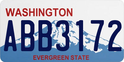 WA license plate ABB3172