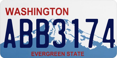 WA license plate ABB3174