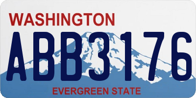 WA license plate ABB3176