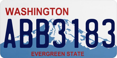 WA license plate ABB3183