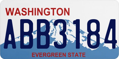 WA license plate ABB3184