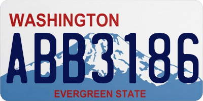 WA license plate ABB3186