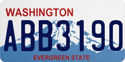 WA license plate ABB3190