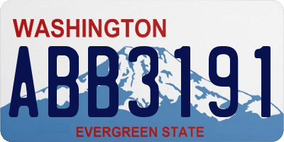 WA license plate ABB3191