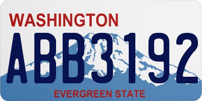 WA license plate ABB3192