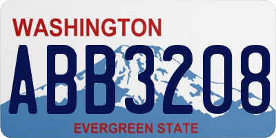 WA license plate ABB3208