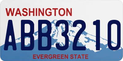 WA license plate ABB3210