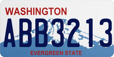 WA license plate ABB3213
