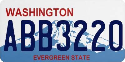 WA license plate ABB3220