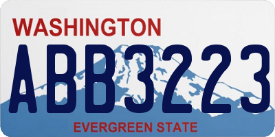WA license plate ABB3223