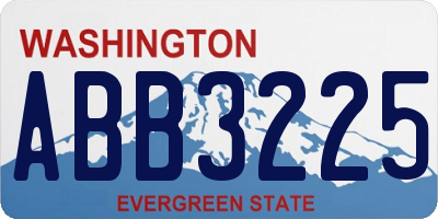 WA license plate ABB3225