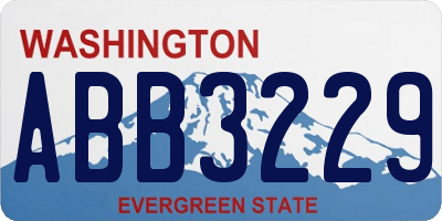 WA license plate ABB3229