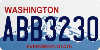 WA license plate ABB3230