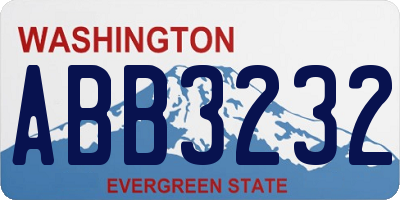 WA license plate ABB3232