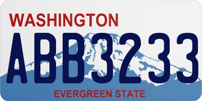 WA license plate ABB3233