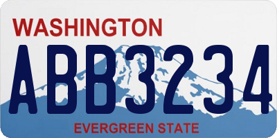 WA license plate ABB3234