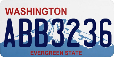 WA license plate ABB3236