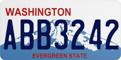 WA license plate ABB3242