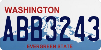 WA license plate ABB3243