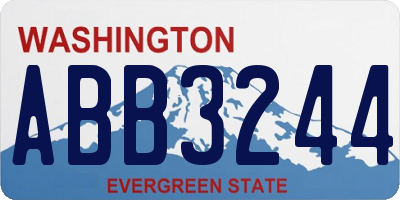 WA license plate ABB3244