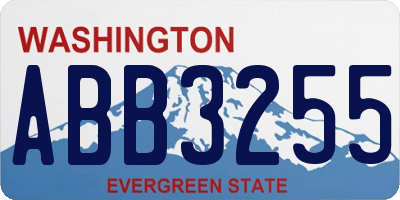 WA license plate ABB3255