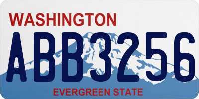 WA license plate ABB3256