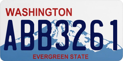 WA license plate ABB3261