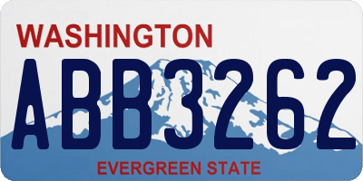 WA license plate ABB3262