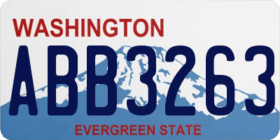 WA license plate ABB3263