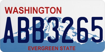 WA license plate ABB3265