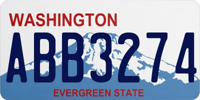 WA license plate ABB3274