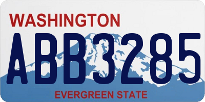 WA license plate ABB3285