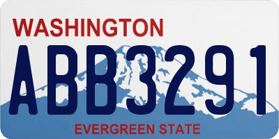 WA license plate ABB3291