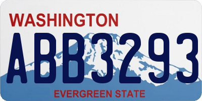 WA license plate ABB3293