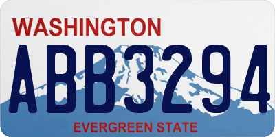 WA license plate ABB3294
