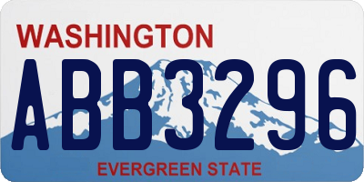 WA license plate ABB3296