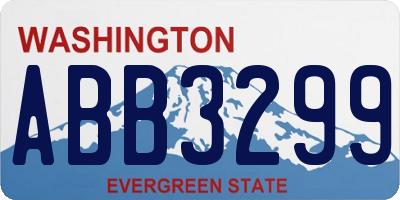 WA license plate ABB3299
